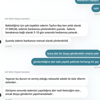 Amazon İade Paramı Vermiyor Oyalıyor