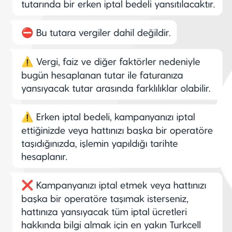 Turkcell Faturası ve Cayma Bedeli Sorunu