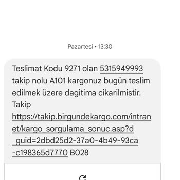 Bir Günde Kargo Kargom Teslim Edilmedi.