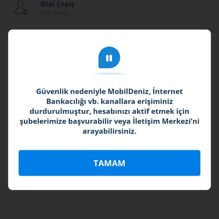 Denizbank Rezil Hiç Gerekçe Olmadan İnternet Mobil, Hesaplarım Bloke