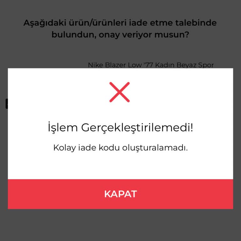 SuperStep Kolay İade Talebi