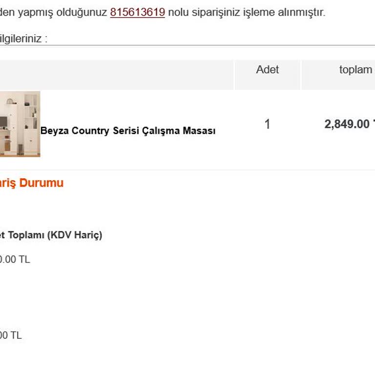 Rabi Mobilya Ürün Teslimat Sıkıntısı.