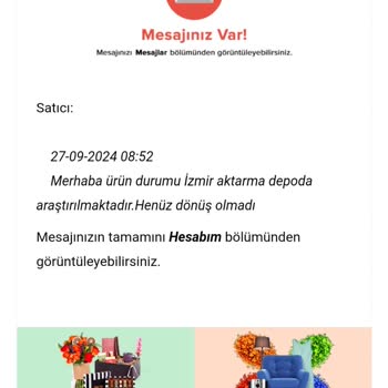ÇiçekSepeti Kargom Hala İzmir'de Yüklemede Görünüyor.