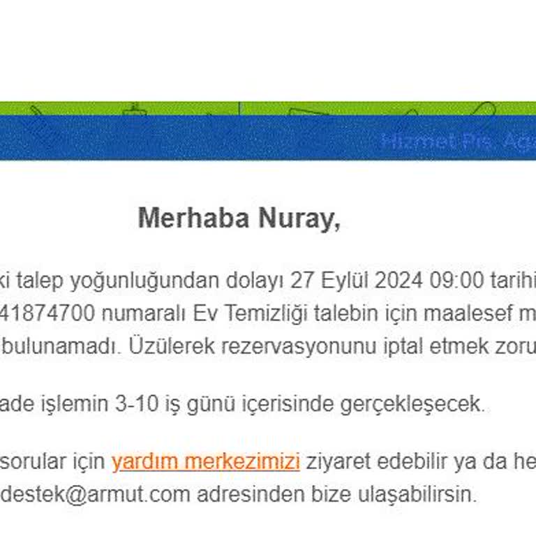 Armut Temizlik Problemi Ve İşleyişle İlgili Problem