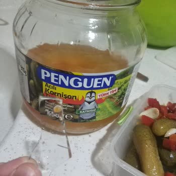Penguen Gıda Penguen Turşu Kavanozda Cam Çıktı