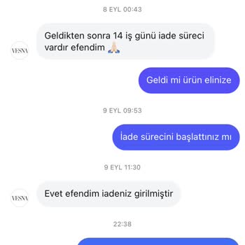 Vesna Design Vesna İade Ücretimi Yatırmadı 20 Gün Oldu