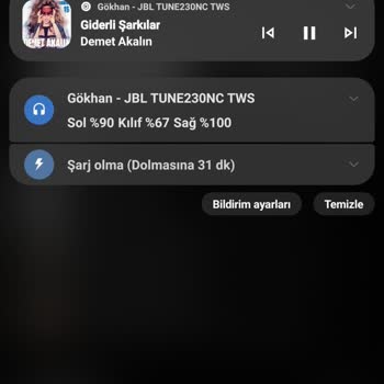 JBL TUNE230NC Hızlı Şarj Tüketimi