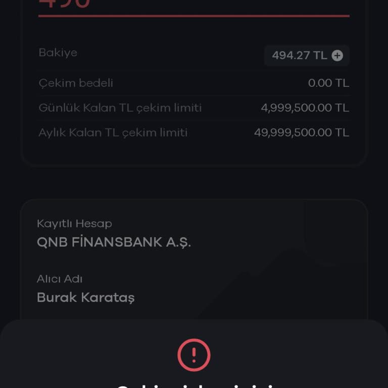 Paribu 500 TL Çekilmiyor