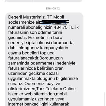 Türk Telekom'dan Yanlış Borç Bilgileri Alıyorum