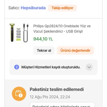 Hepsiburada Teslim Edilmeyen Ürünün Parası İsteniliyor