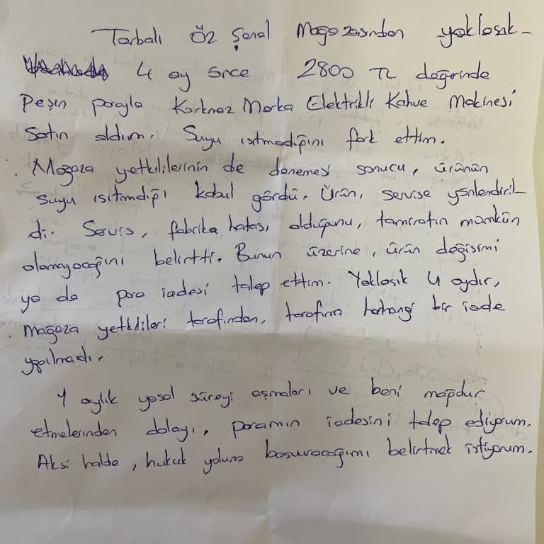 Özşanal Torbalı Mağazasında Yaşanan Ürün Mağduriyeti