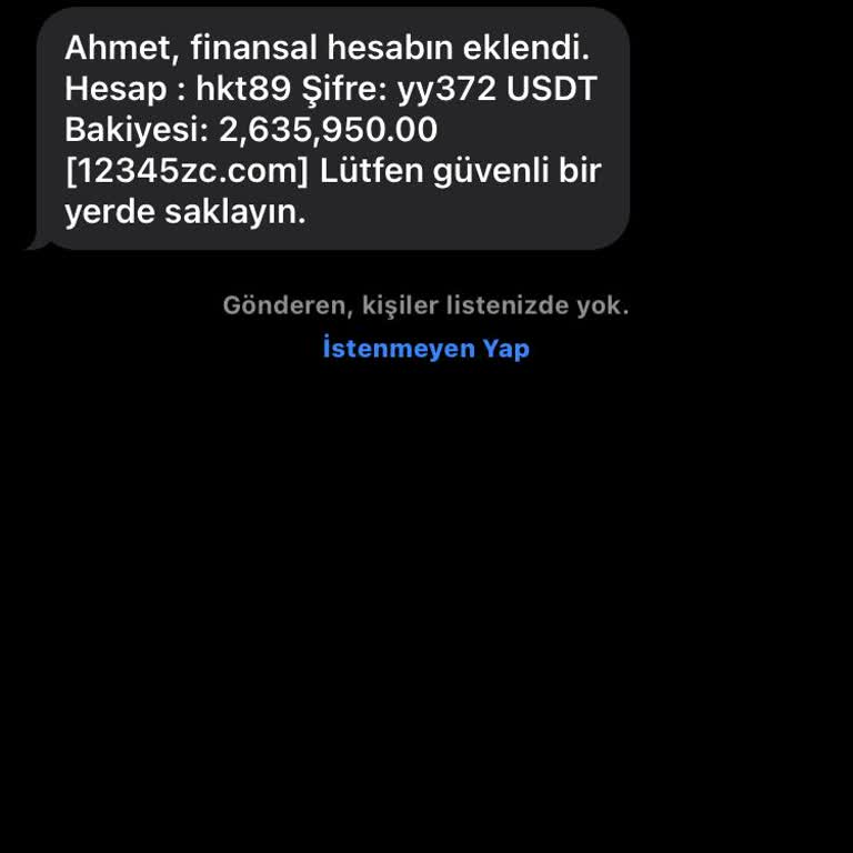 BTK Bilinmeyen Mailden SMS Mesajı