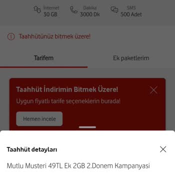 Vodafone Tarifesi Beklenmedik Şekilde Yükseldi