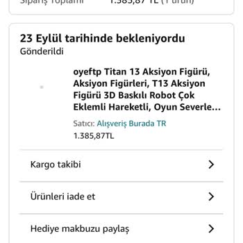 Amazon Ürünüm Teslim Edilmedi