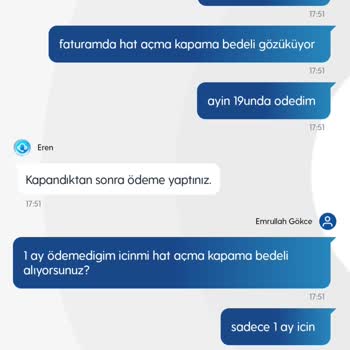 Haksız Hat Açma Kapama Ücreti ve Müşteri Hizmetleri Sorunu