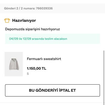 Bershka 25 Gündür Teslim Edilmeyen Ürün Ve Yapılmayan Adres Değişikliği