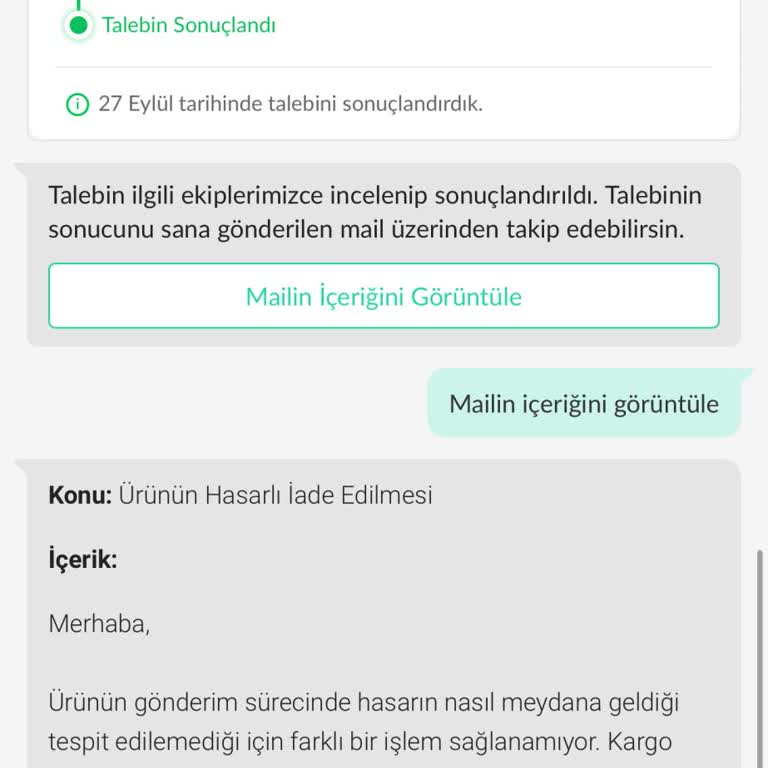 Dolap İadesi Gelen Ürün Benim Değil İtiraz Ettiğim Halde Olumsuz Sonuçlandı