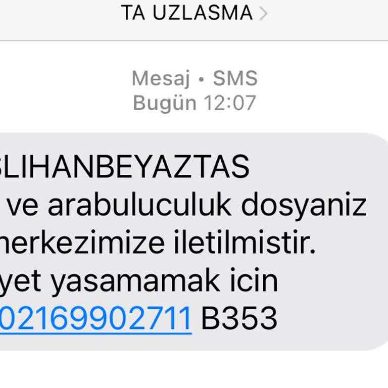 TA UZLASMA (SMS) Yanıltıcı Uzlaşma Mesajı Hakkında Şikayet