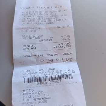 Migros Market Bir Hata