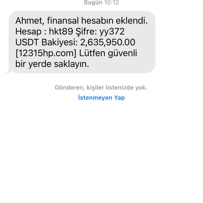 Türk Telekom Bilinmeyen Bir Siteden Gelen Şüpheli Mesaj