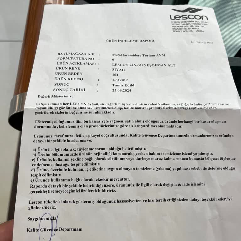 Lescon'un Kalitesiz Ürünü