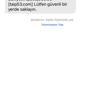 Meta İMessage Başkasının Yaptığı İşlemin Mesajı Bana Geldi