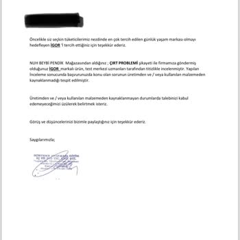 İgor Ayakkabı Cırt Problemi Sorteks Garanti Problemi