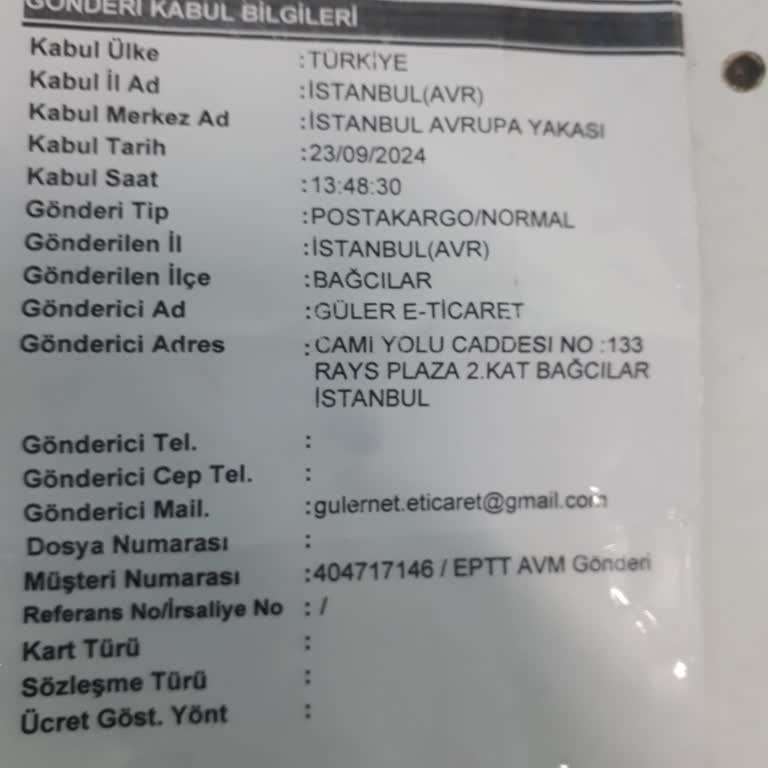 PTT Kargo Yanlış Ürün Gönderimi Ve İletişim Sorunu