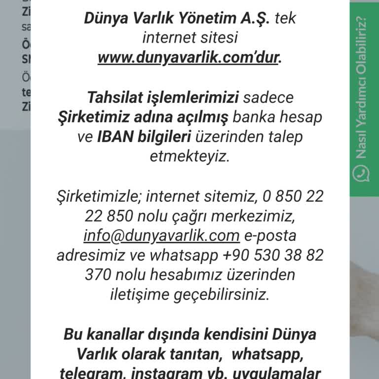 Dünya Varlık Yönetim Yetersiz Hizmet