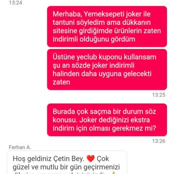 Yemeksepeti Destek Hiç Destek Olmuyor!
