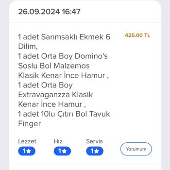 Domino's Şile 1 Buçuk Saatte Teslim.