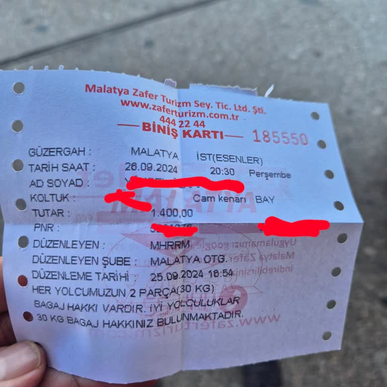 Malatya Zafer Turizm Valize Zarar Verildi