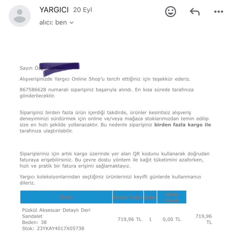 Yargıcı Online Alışveriş Sorunu