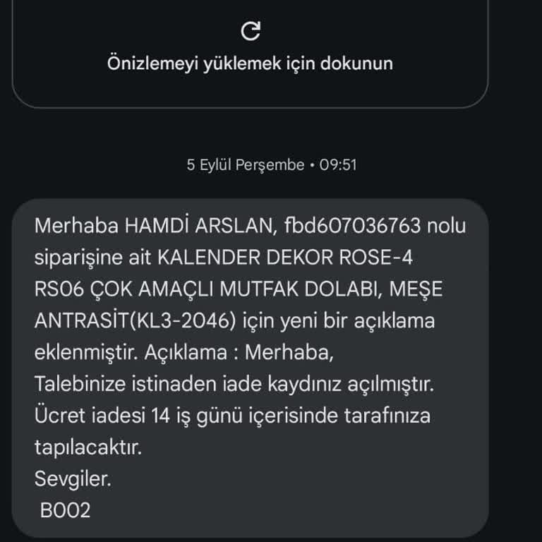 Vivense İade Ücretimizi Alamıyoruz