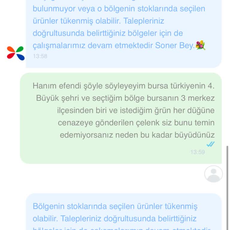 ÇiçekSepeti Çiçek Sepetinin Türkiye'nin 4. Büyük İl Merkezine Çelenk Gönderememesi