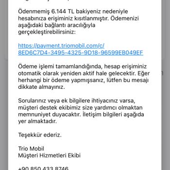Trio Mobil Triomobil İletişim Sorunu