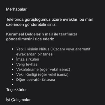 Vodafone Kurumsal Evrak Sorunu ve Hizmet Kesintisi