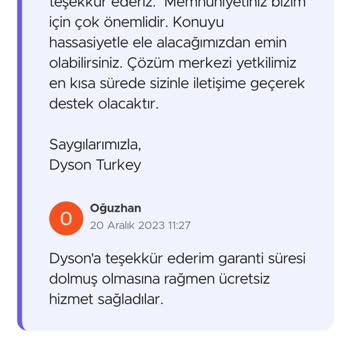 Dyson Garanti Sürecinde Ücret Talebi