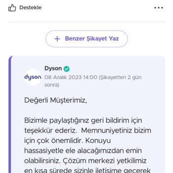 Dyson Garanti Sürecinde Ücret Talebi