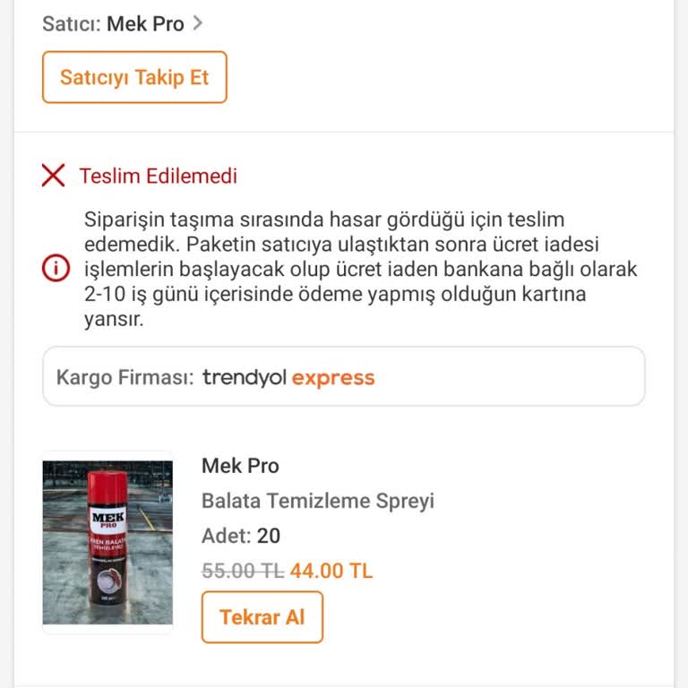 Trendyol'dan Yapılan Alışveriş Ve Karşılığı