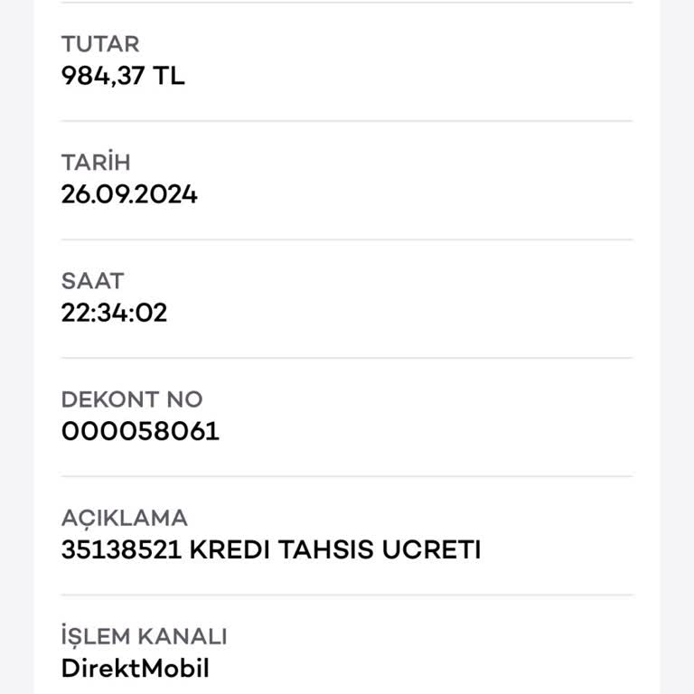 Akbank Ticari Kredi Kesintisi