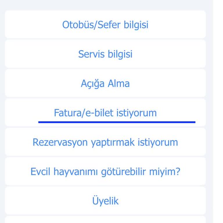 Obilet.com Fatura Vermiyor