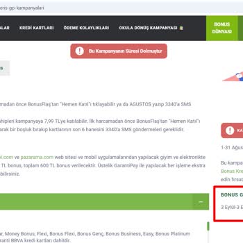 Garanti BBVA Garanti Süresi Dolmadan Kazandığım Bonusu Geri Aldı