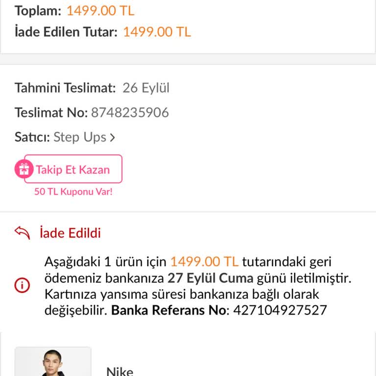 Trendyol Üzerinden Aldığım Ürünün İptal Edilmesi