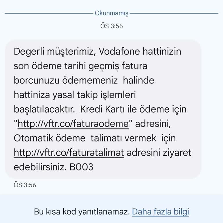 Yanlış Fatura Bildirimleri ve Yasal Tehditler