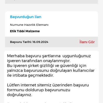 İşin Olsun Etik Tıbbi Malzeme Şikayet