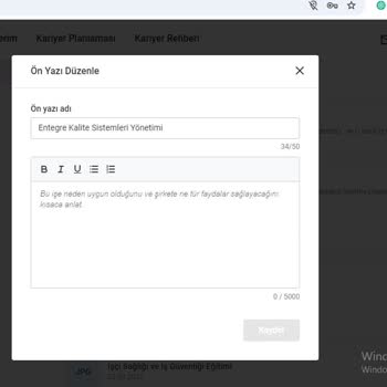 Kariyer Net! CV Ön Yazılarımın İçi Neden Tıklandığında Boş Görünüyor?