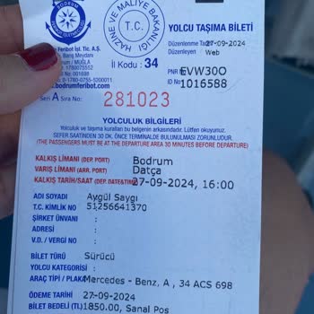 Bodrum Feribot İşletmeciliği Bodrum- Datça Feribot 2100 TL Karşılığında İşkence.