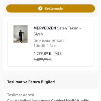 Merve Özen Ürün Teslimatında Yaşanan Gecikme Ve Alternatif Ürün Teklifi