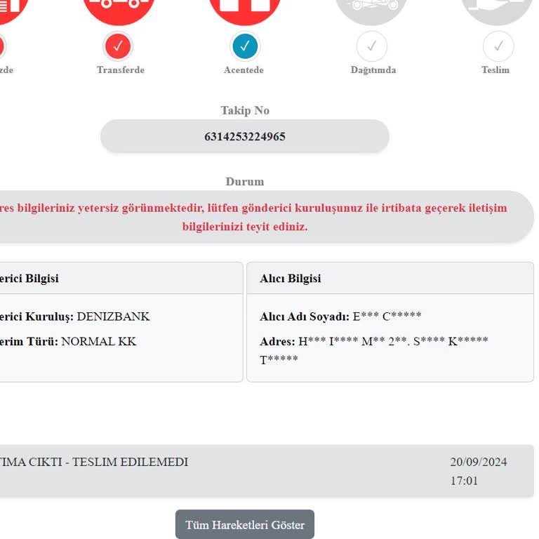 Kuryenet Kartımı Elime Ulaştır